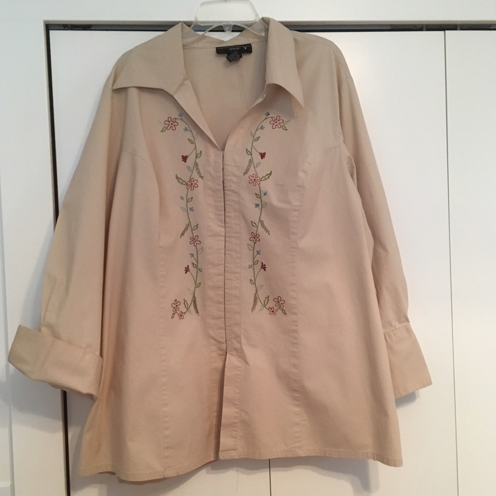 Embroidered Tunic length Blouse